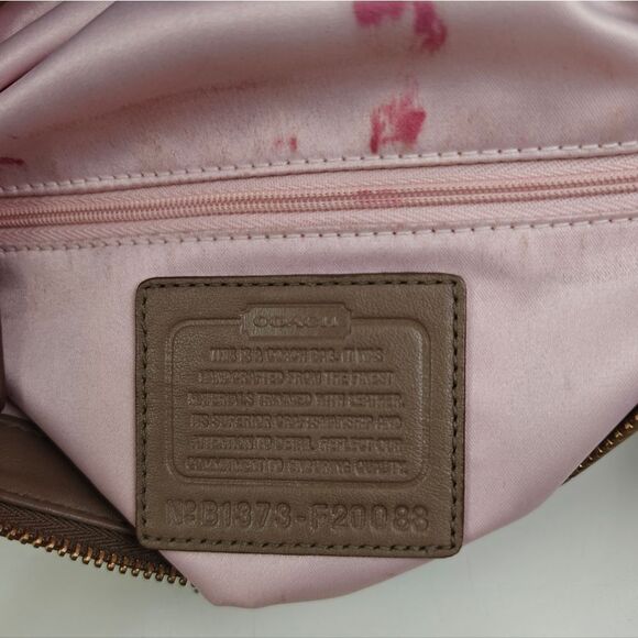 Coach Olive Brown and Cream CC Signature Patterned Shoulder Bag Handbag Purse - Picture 13 of 13